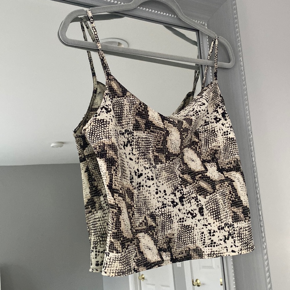 Pacsun cowl neck snakeskin top